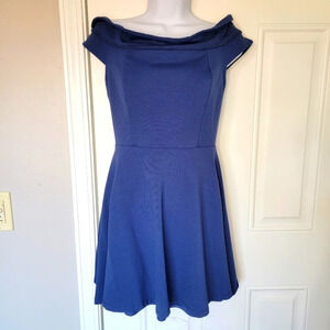 Lulus Blue Off the Shoulder Mini Dress S